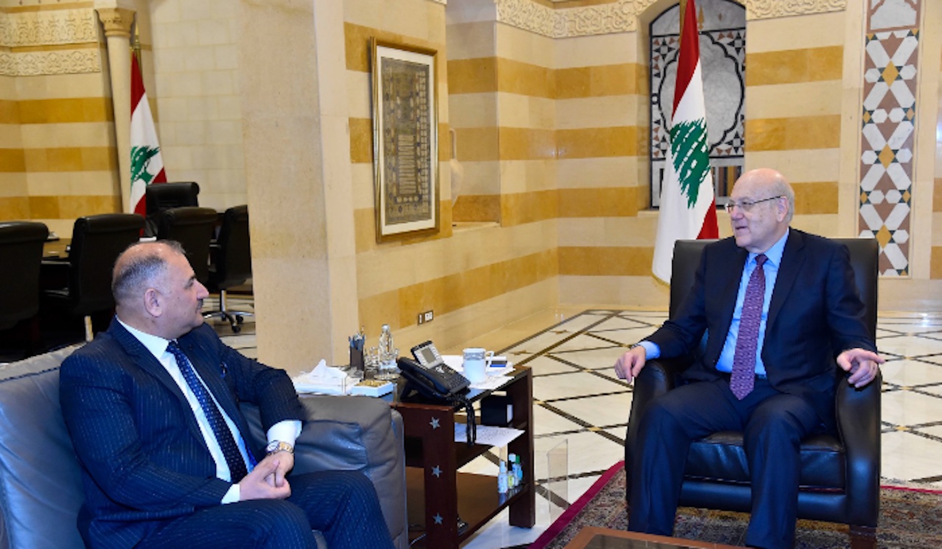 PM Najib Mikati meets Iraq's Industry Minister Manhal al-Khabbaz